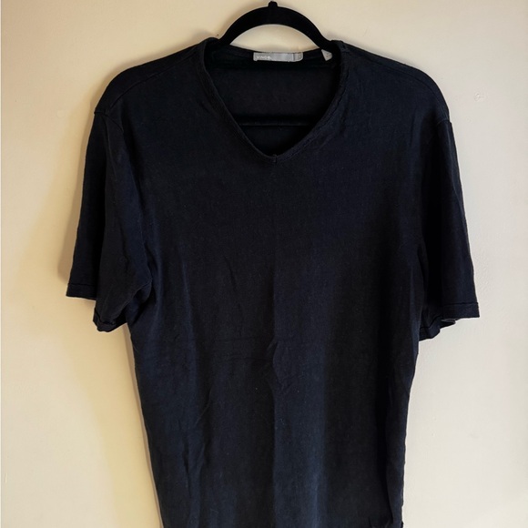 Vince Tops - Vince size L Linen T-Shirt Black Retail $225.00